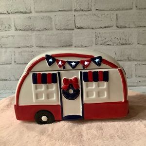 Mrs. Liberty Ceramic LED Patriotic Camper Cookie Jar